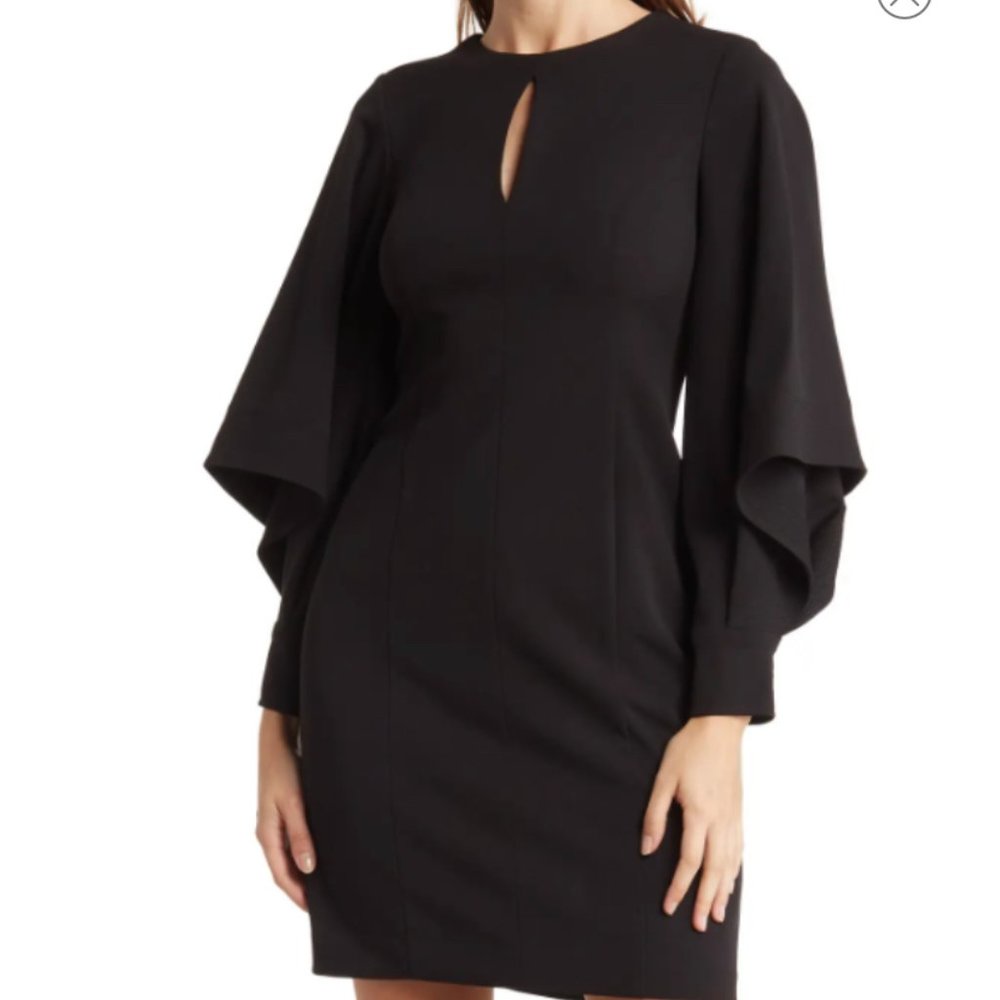 ***CALVIN KLEIN ***Cutout Keyhole Sheath Dress. Size: 8 Black.